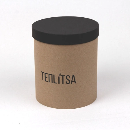 Шляпная крафт коробка с трафаретной печатью логотипа для цветочного салона