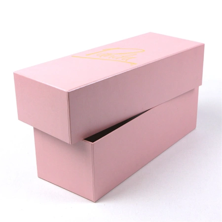 Узкая коробка крышка дно с логотипом тиснением фольгой