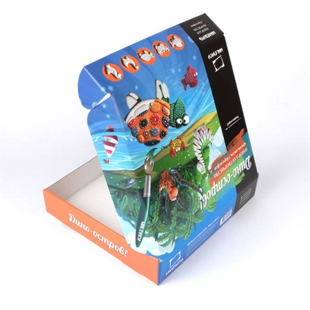 Коробка самосборная из МГК с полноцветной печатью изображения для творческого набора