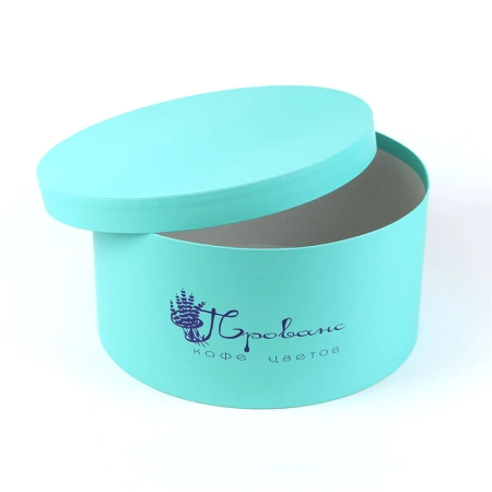 Шляпная коробка низкая с крышкой для цветочного магазина