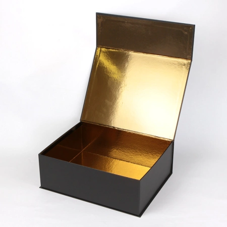 Коробка шкатулка для салона красоты из металлизированного картона внутри