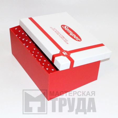 Коробка крышка-дно с логотипом под подарочный набор