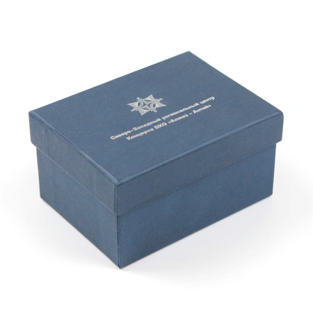 Коробка крышка дно с тканевым ложементом под бизнес подарок
