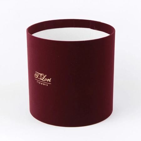 Бархатная шляпная коробка для цветов с логотипом тиснение фольгой