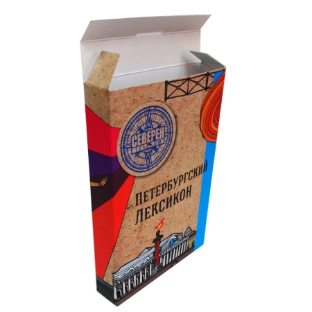 Самосборная коробка из тонкого картона с офсетной печатью логотипа