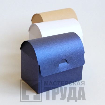 Самосборная коробка шкатулка из дизайнерской бумаги