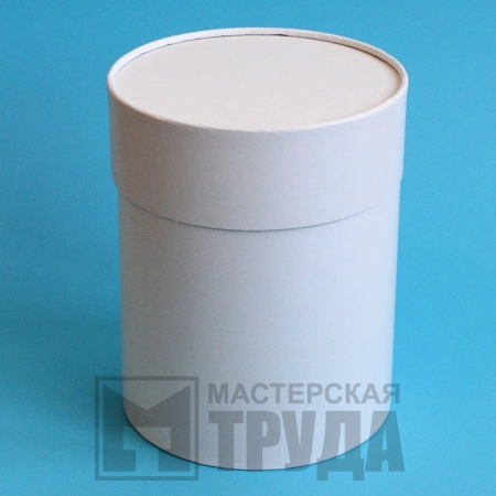 Подарочная круглая коробка из белого картона