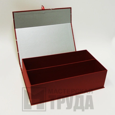 Коробка шкатулка с перегородкой под две бутылки