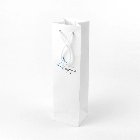 Офсетный бумажный пакет с логотипом под вино для ресторана