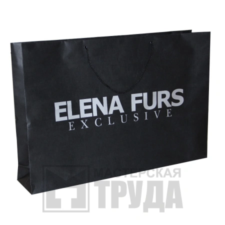 Большой бумажный пакет с логотипом для шубы