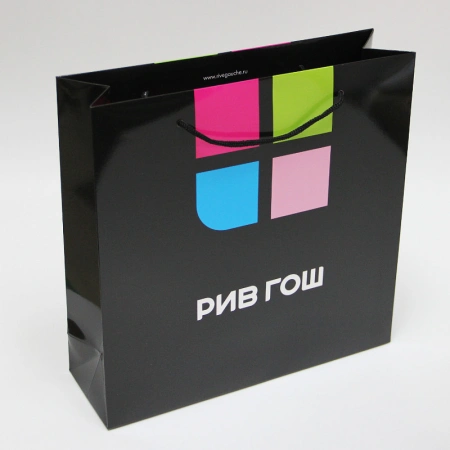 Бумажный пакет с логотипом, А3, полноцветная печать