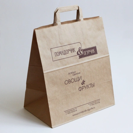 Бумажный пакет из крафт бумаги для ланч бокса