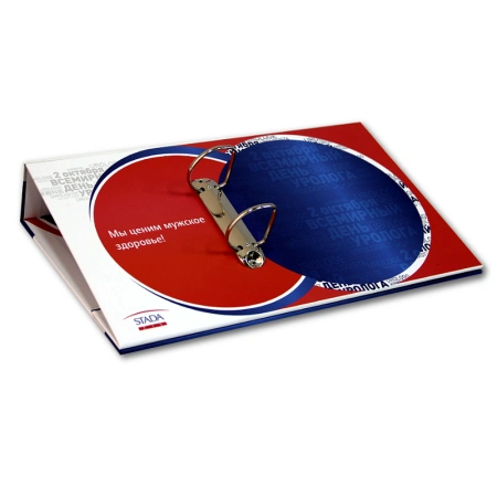 Папка регистратор с кольцевым механизмом для фармацевтической компании