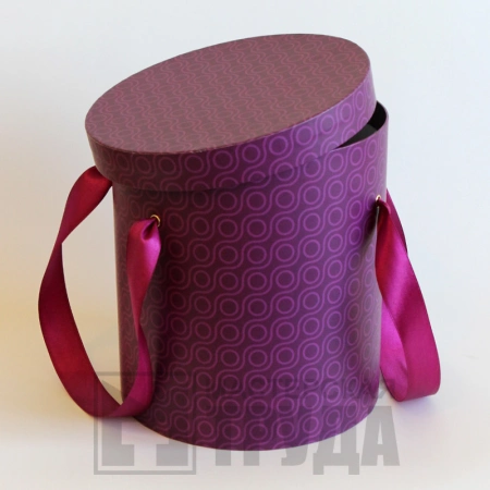 Круглая подарочная коробка с рисунком 903